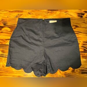 Mud Pie High Waist Black Scalloped Shorts